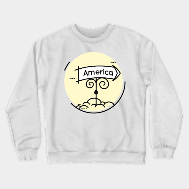 America Crewneck Sweatshirt by Whatastory